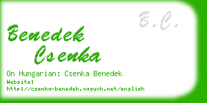 benedek csenka business card